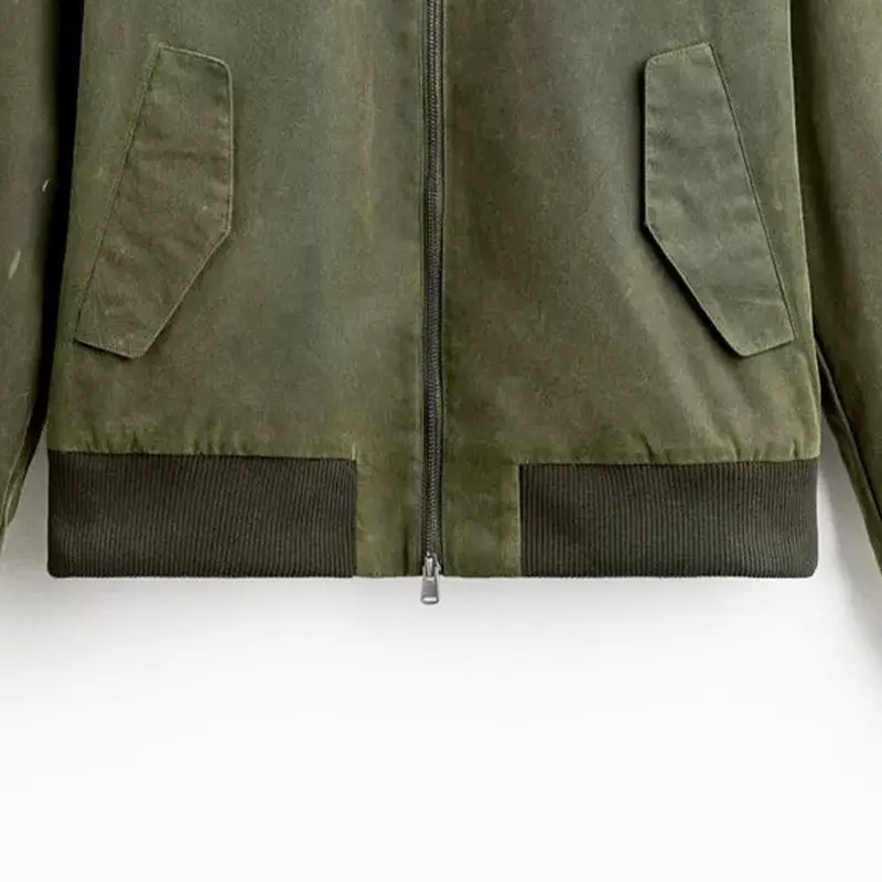 Klädtillbehör 2x2 tjock ribbstickad hem för basebolljacka