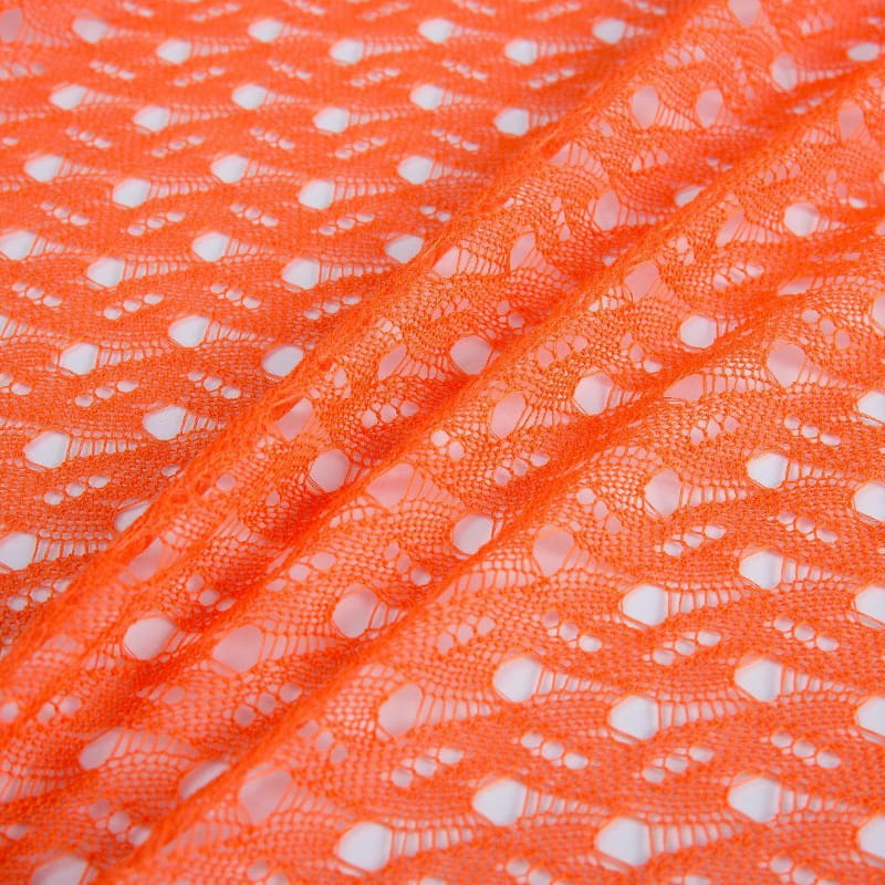 Rött ihåligt mönster jacquard andas ribbat klädtyg