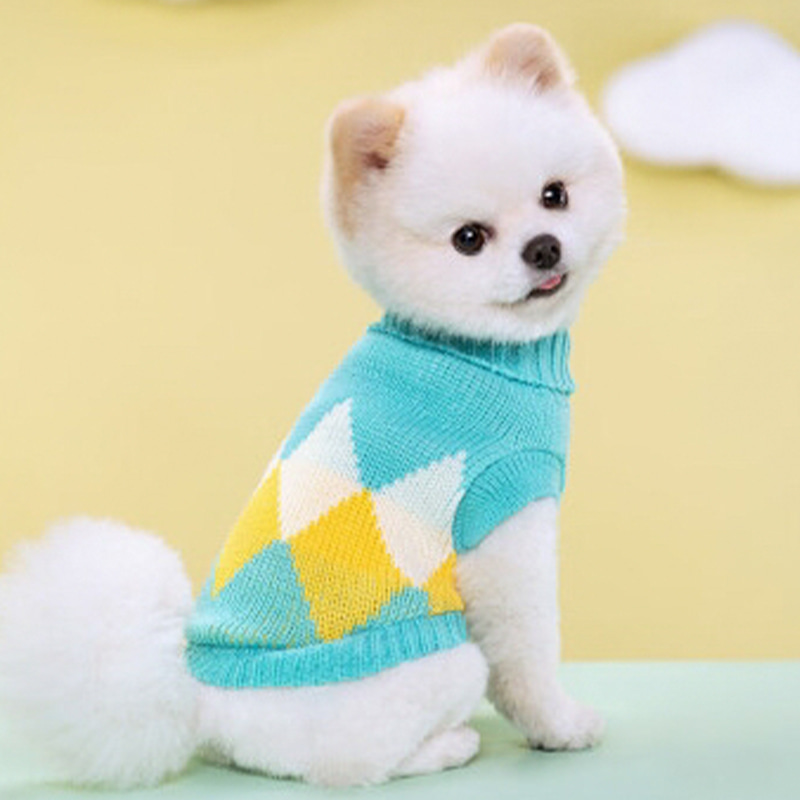 Blue Plaid Rowan varm husdjurstickad tröja